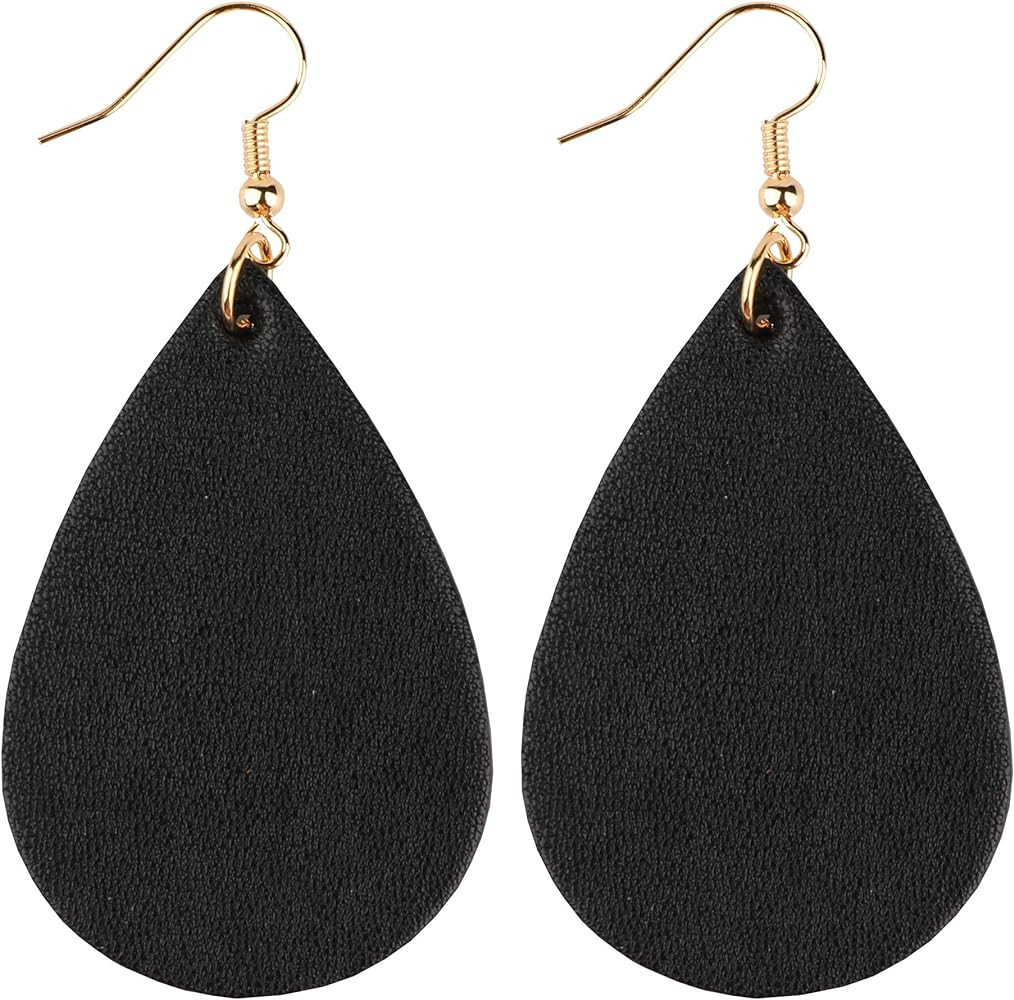 Leather Earrings Dangle Drop for Women Teen Girls, Teardrop Earrings Lightweight, Gifts for Her | Amazon (US)
