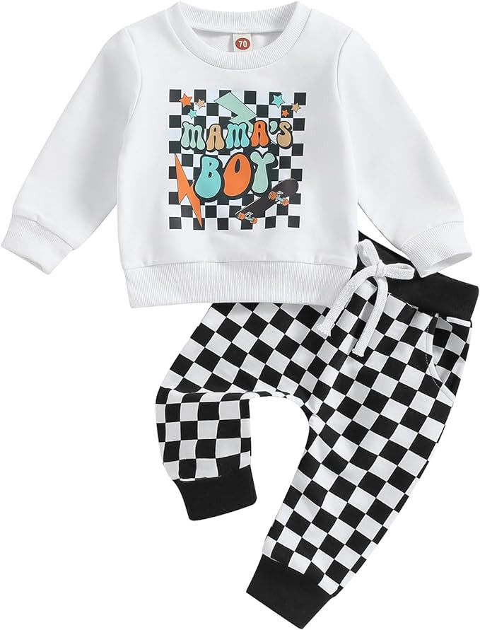 Toddler Baby Boy Thanksgiving Outfit Letter Print Sweatshirt Solid Color Pant Little Dude Baby Fa... | Amazon (US)