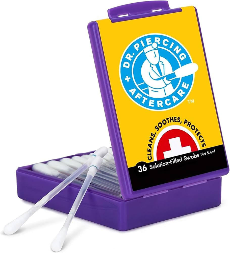 Dr. Piercing Aftercare Swabs – Piercing Bump Saline Solution for Cleansing Earring, Nose, Belly... | Amazon (US)