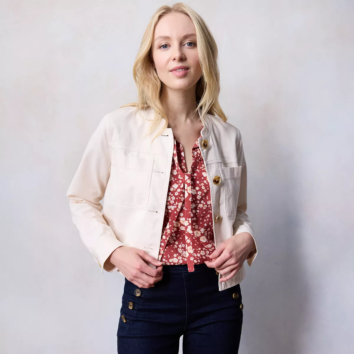 Petite LC Lauren Conrad Collarless Jacket | Kohl's