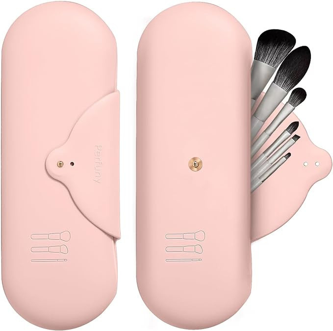 Travel Makeup Brush Organizer Makeup Brushes Holder Silicone Makeup Bag Brush Pouch Cosmetic Bag ... | Amazon (US)