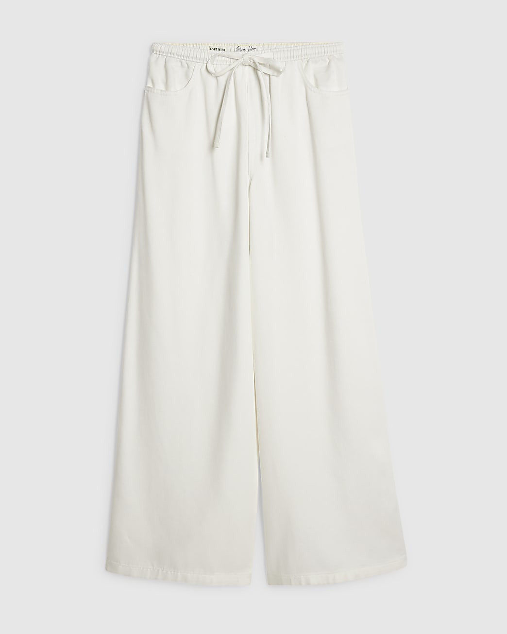 White Wide leg Drawstring Jeans | River Island UK & IE