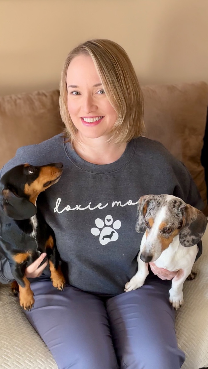 Once a doxie mom, always a doxie mom ❤️🐾 Loving this dachshund sweatshirt that lets me carry the names of my dachshund babies, past and present, everywhere I go. Forever in my heart.

⭐️Follow my LTK for more #doxiefinds #dachshundmom #minidachshund

#LTKHome #LTKGiftGuide #LTKPets