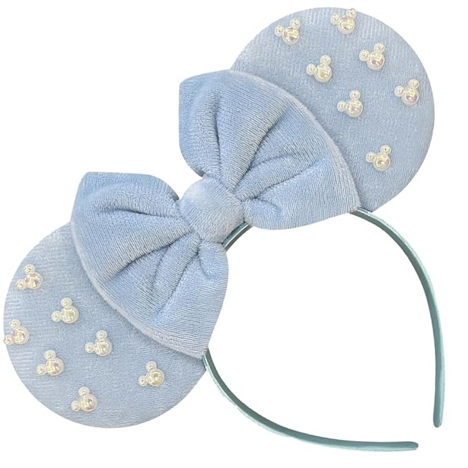 Large Size Mouse Ears Headbands for Women Blue Fuzzy Mouse Ears for Adult Plus-size Park Ears Hea... | Amazon (US)