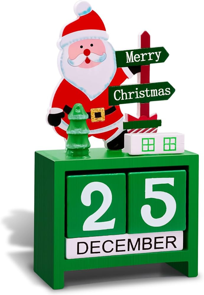2025 Christmas Countdown Advent Calendar, Days Until Christmas Countdown Desk Wooden Decoration H... | Amazon (US)