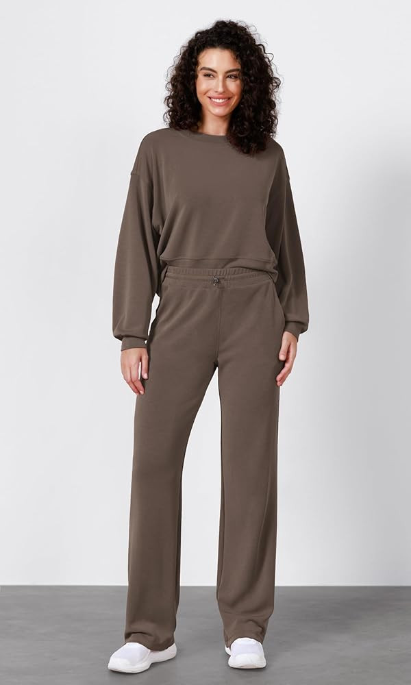 ODODOS Women's Modal Soft Wide Leg Pants with Pockets Adjustable Shockcord High Waist Casual Loun... | Amazon (US)