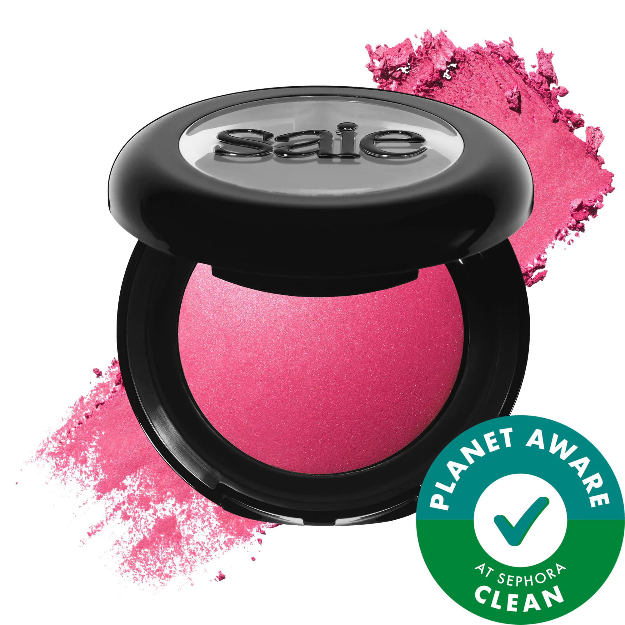 Saie SuperSuede Radiant Talc-Free Baked Powder Blush Amore .01oz / 3g | Sephora (US)