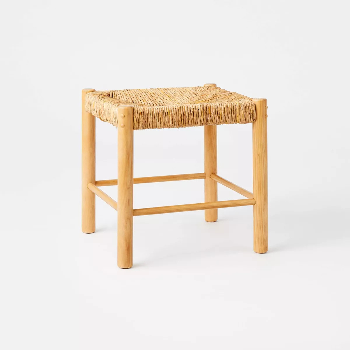 Moro Canyon Woven Ottoman with Wood Legs Natural (FA) - Threshold™ designed with Studio McGee | Target