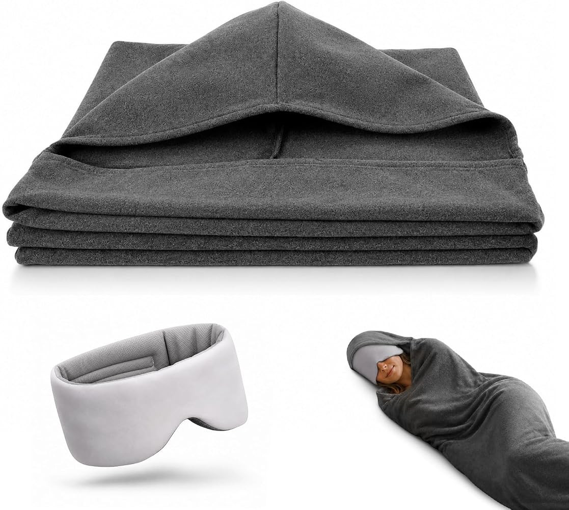 Sleep Pod Set for Deep Sleep - Wearable Sleeping Bag with Soft Warm Fabric & Premium Eye Mask, Co... | Amazon (US)