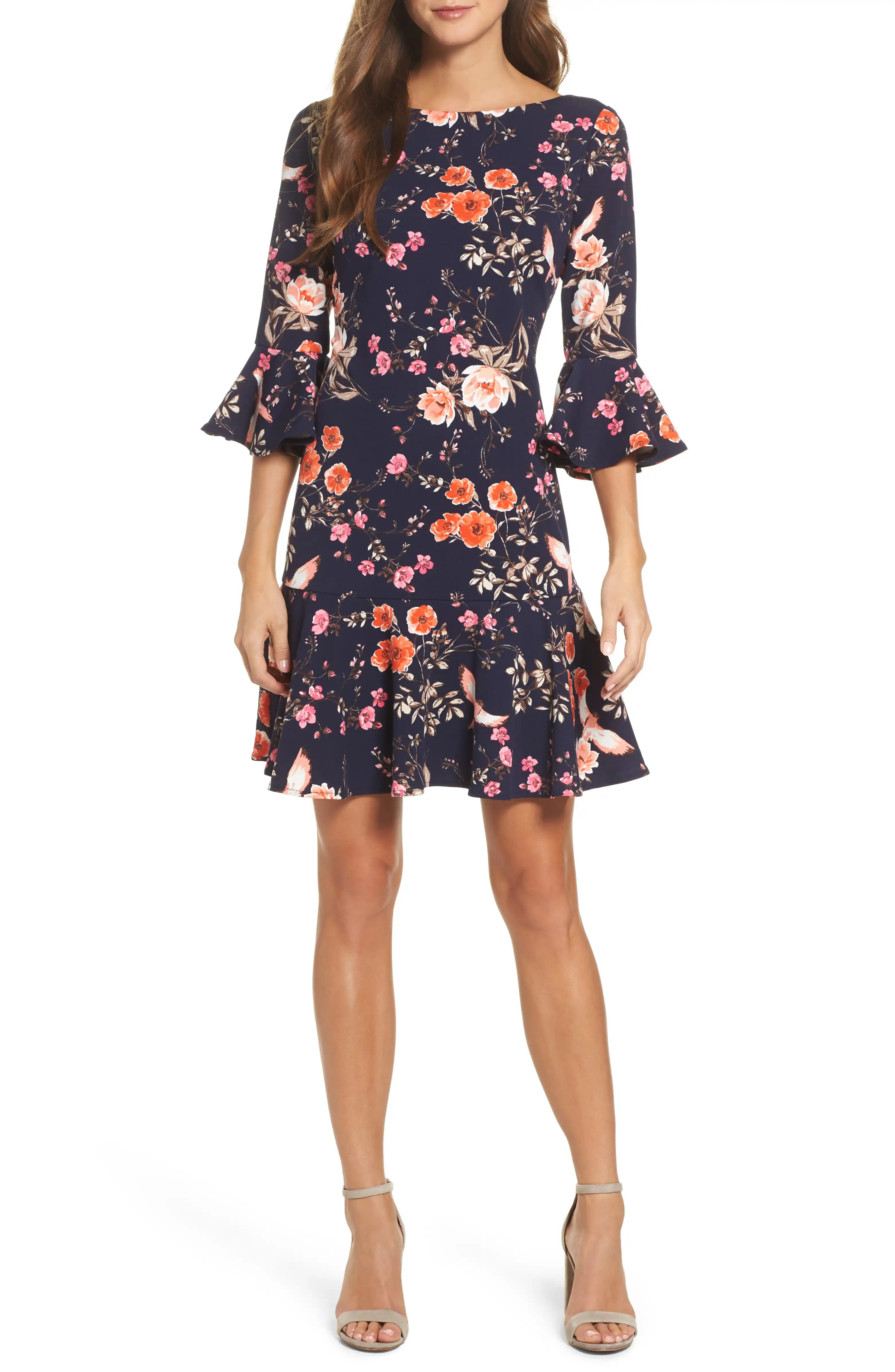 Bell Sleeve Flounce Dress | Nordstrom