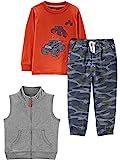 Amazon.com: Simple Joys by Carter's Toddlers and Baby Boys' 3-Piece Fleece Vest, Long-Sleeve Shir... | Amazon (US)