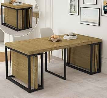 KEIKI 23.62" - 118" L Extendable Foldable Dining Room Table for 2-10 People, Wood Modern Rustic R... | Amazon (US)