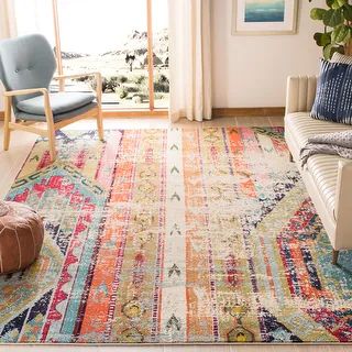 SAFAVIEH Monaco Lumturije Distressed Boho Rug | Bed Bath & Beyond