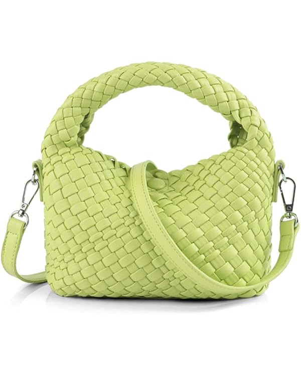 Women Woven Tote Small Crossbody Bag, Weave Quilted Purse Square Shoulder Bag Woven Handbag with ... | Amazon (US)