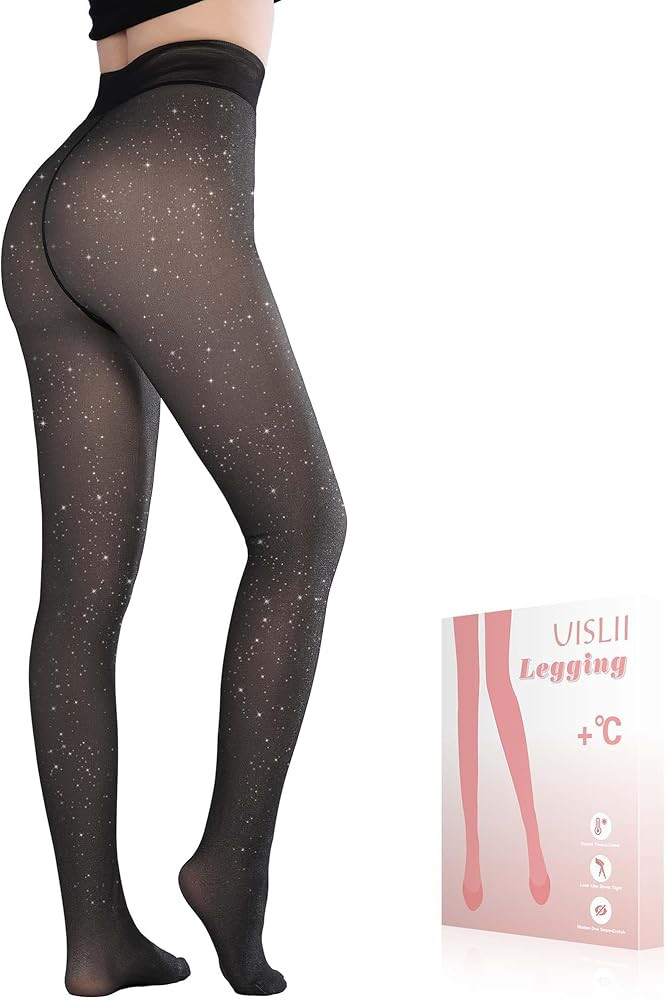 Fleece Lined Tights Women, Warm Pantyhose leggings Women,Fake Translucent Thermal Skin Colored Ti... | Amazon (US)