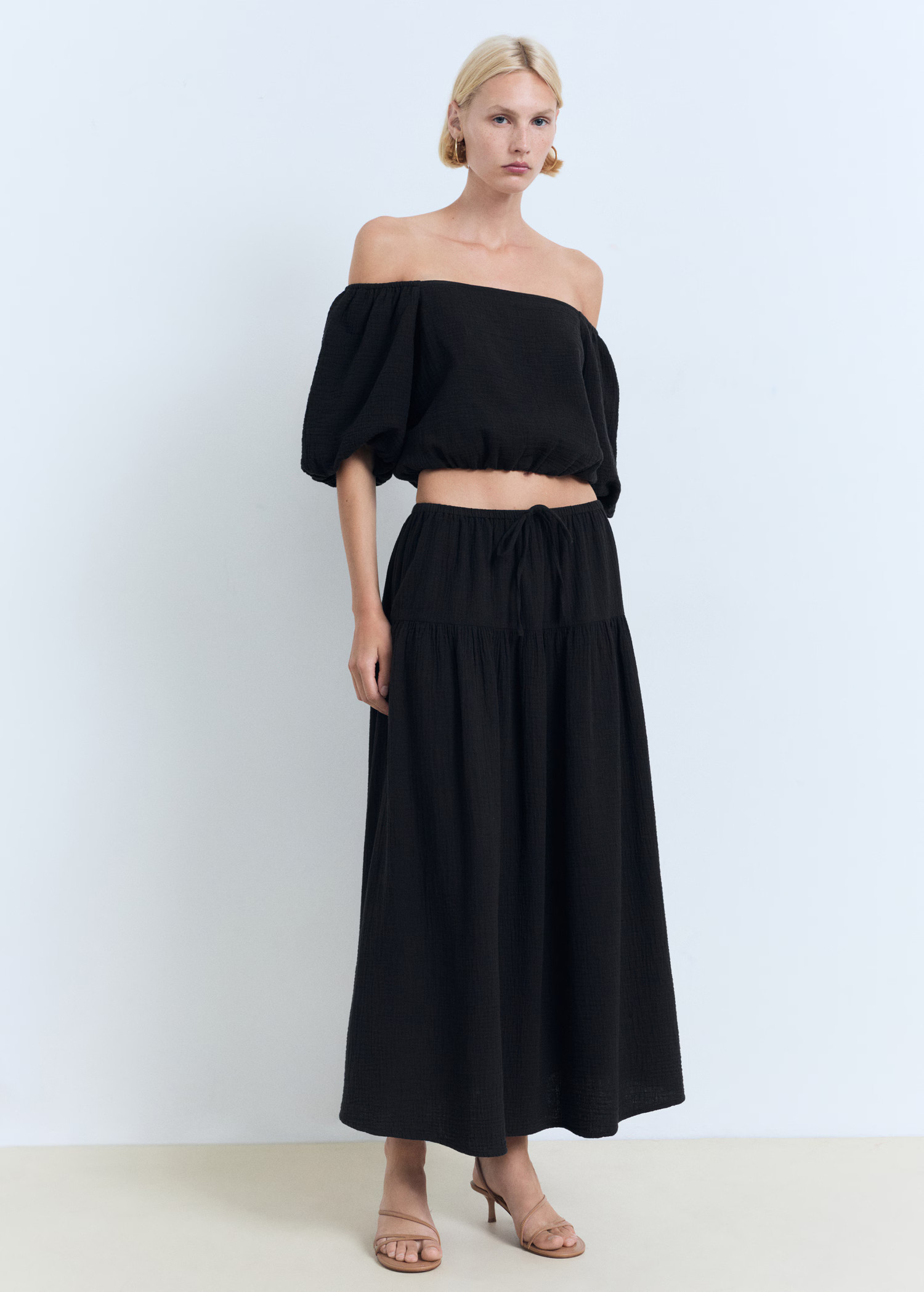 Cotton drawstring skirt - Women | MANGO USA | Mango (US/MX/AU)