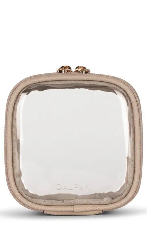 CALPAK Tiny Clear Cosmetics Case in Stone at Nordstrom | Nordstrom