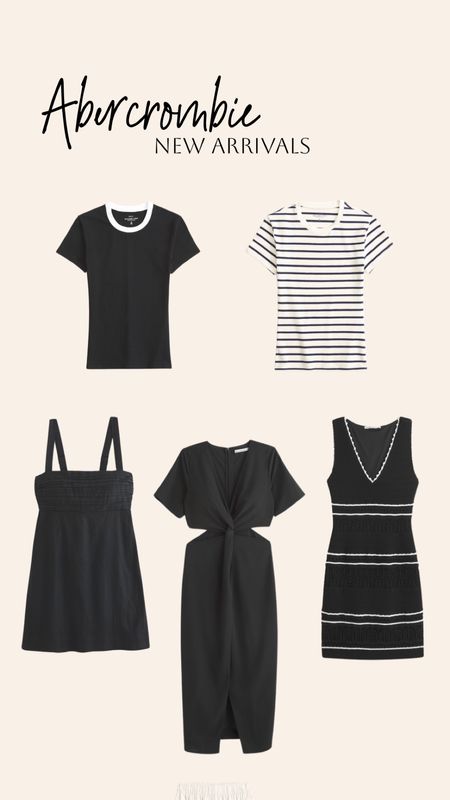 Abercrombie new arrivals!!! Black and white! Contrast looks- neutral style- casual style- basic tee- dresses- crochet dress- Abercrombie style 

#LTKstyletip #LTKsalealert #LTKfindsunder100