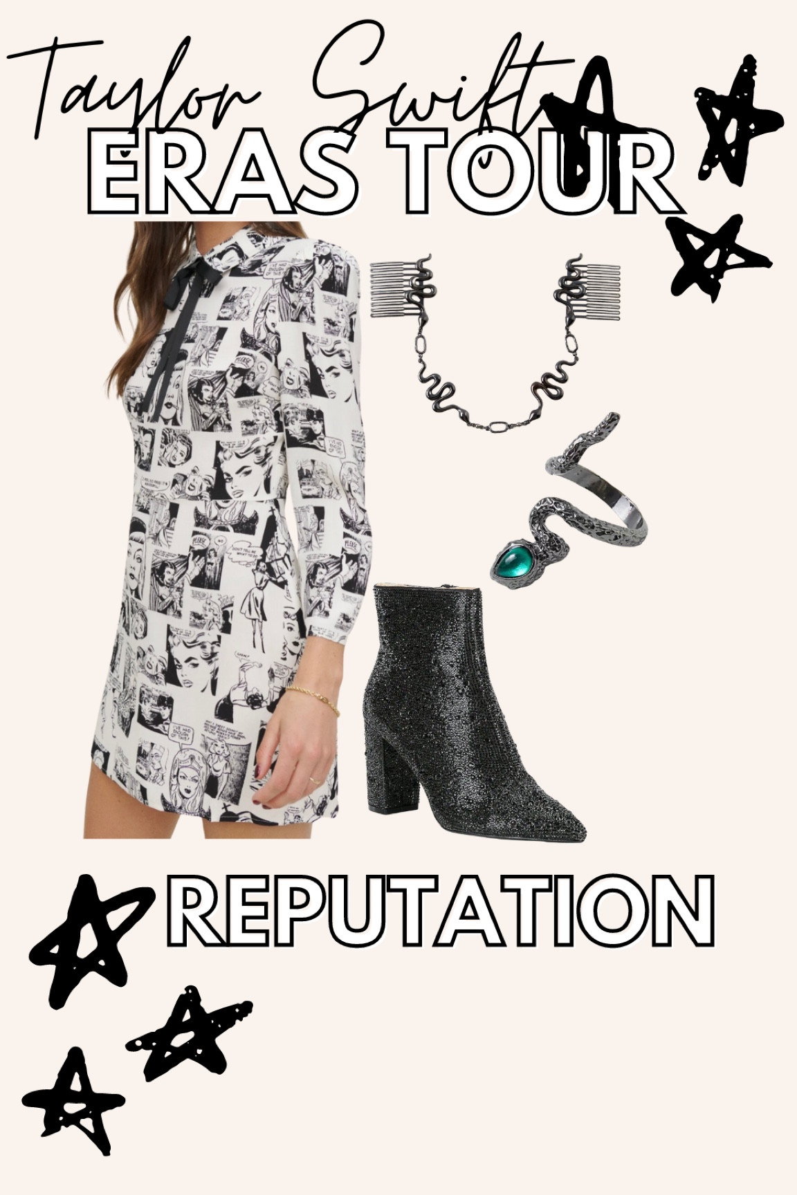 Look what you made me do…🐍🎶 & It was to SERVE LOOKS at Taylor Swift’s Eras Tour concert!🗞

I love a newspaper print rep era moment. Totally on trend right now, & just in time to plan your concert outfits early in advance!

Ticket drama sold separately, of course 🎫

Linked similar necklace choices. The ones pictured are from ResinRina online.✨ She makes the BEST gifts for the Swiftie in your life. I love shopping small when I can! 

#LTKstyletip #LTKSeasonal #LTKGiftGuide