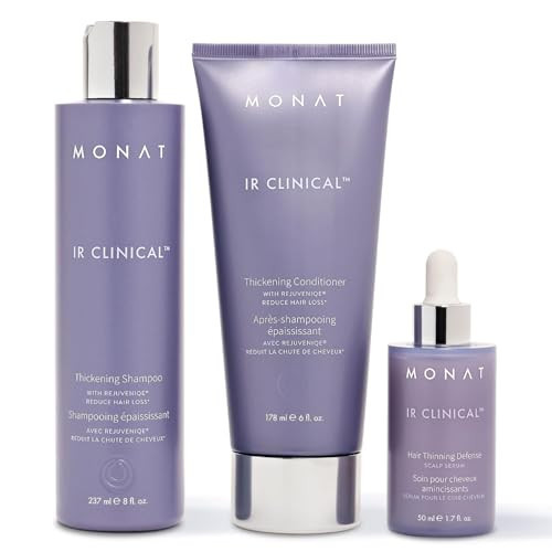 MONAT IR Clinical System – Complete Hair Care Restoration Kit with Thickening Shampoo, Conditioner & Thinning Defense Serum – Strengthens, Protects, & Revives Hair for Thicker, Fuller-Looking Results | Amazon (US)