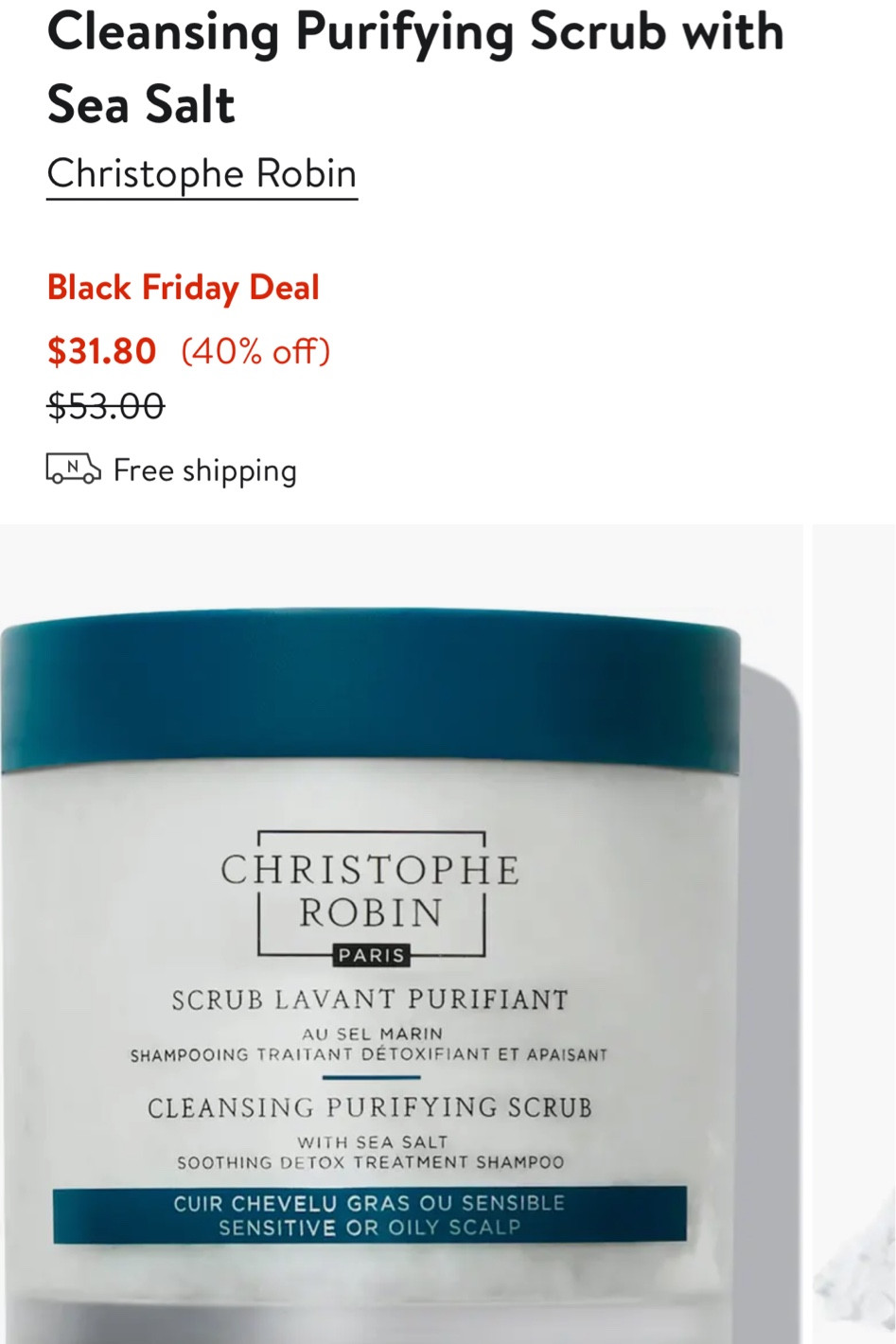 Cleansing Purifying Scrub with Sea Salt black friday holiday sale Nordstrom Christophe Robin

#LTKCyberSaleIT #LTKCyberWeek #LTKCyberSaleFR