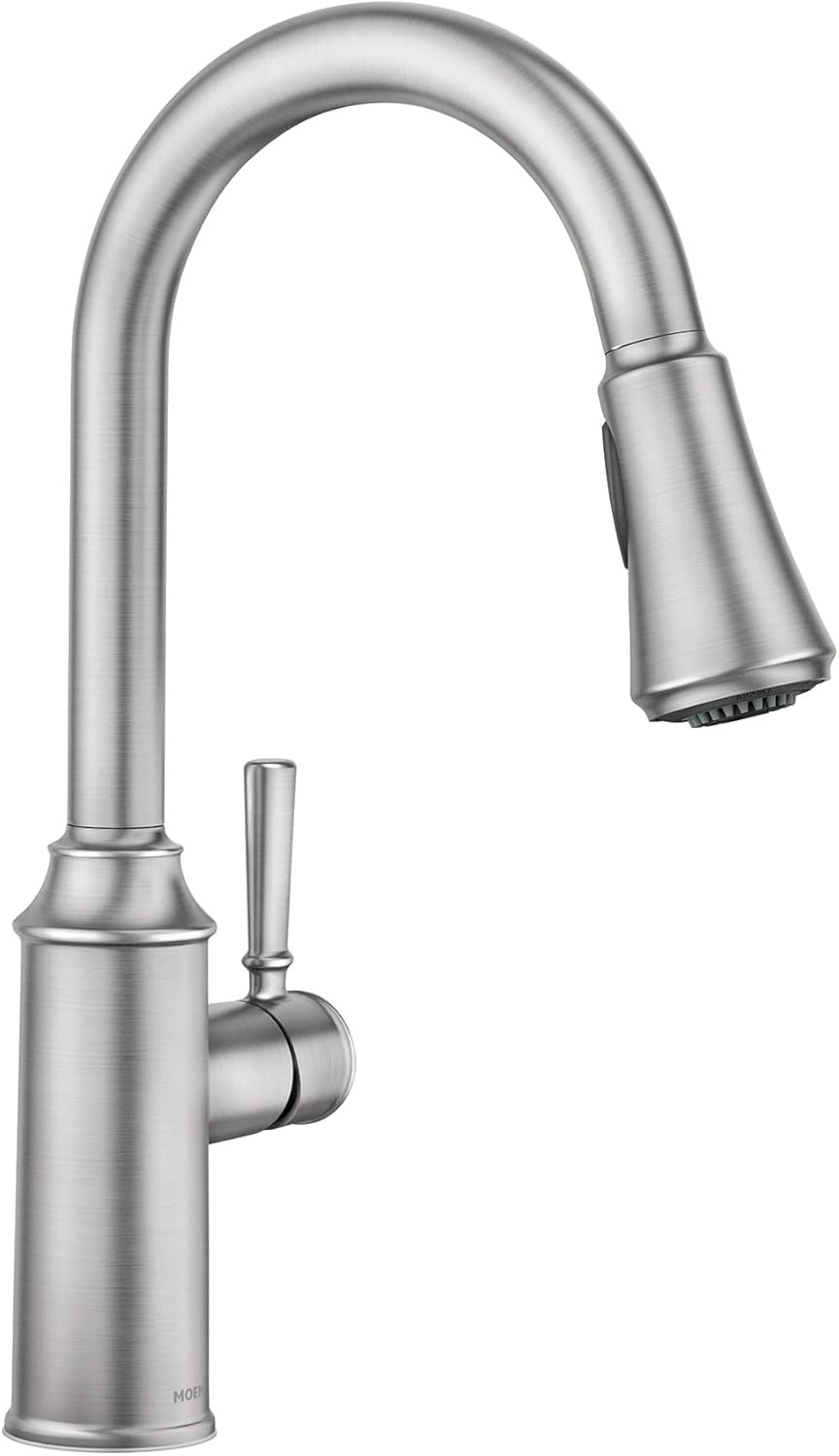 Moen Conneaut Spot Resist Stainless One-Handle High Arc Kitchen Sink Faucet with Power Boost for ... | Amazon (US)