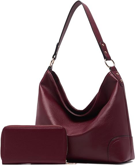 Qiyuer Satchel Purses For Women Top Handle Bag Purse And Wallet Set Work Tote Bags 2pcs | Amazon (US)