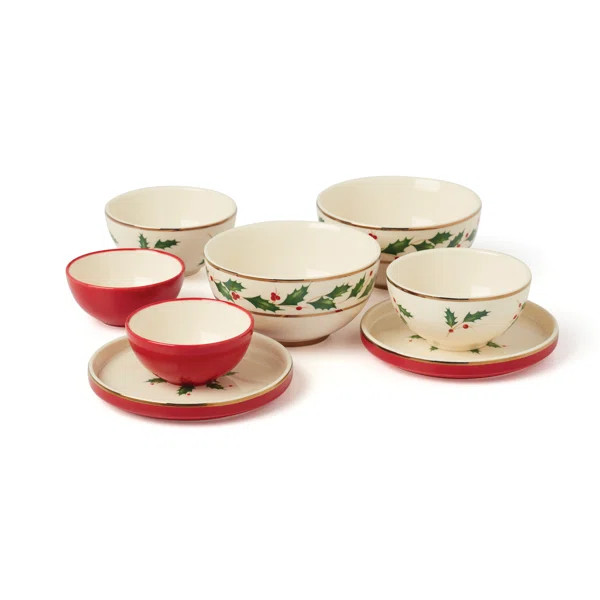 Lenox Holiday Porcelain China Dinnerware - Set of 8 | Wayfair North America