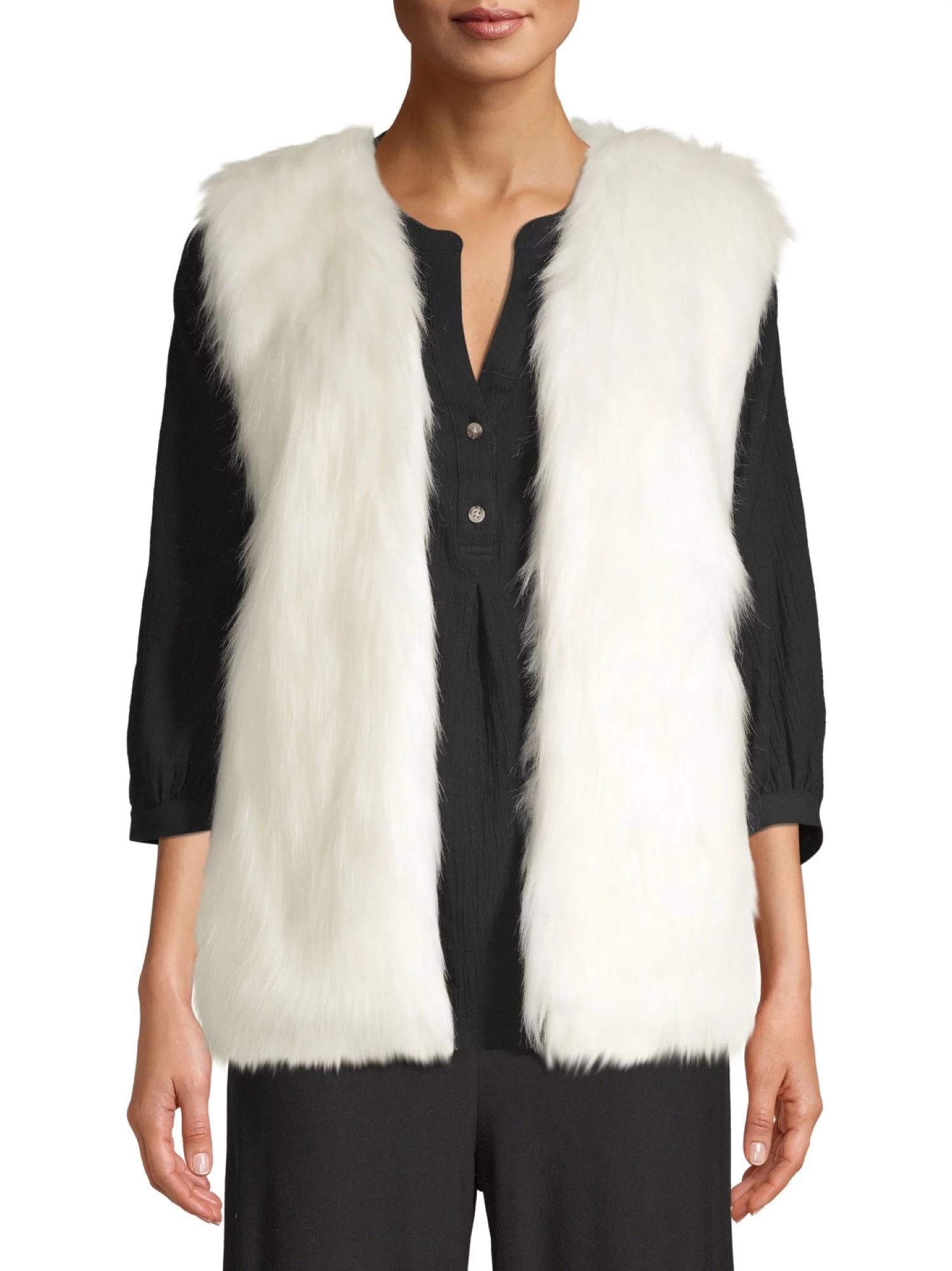 Time and Tru Women's Fur Vest | Walmart (US)