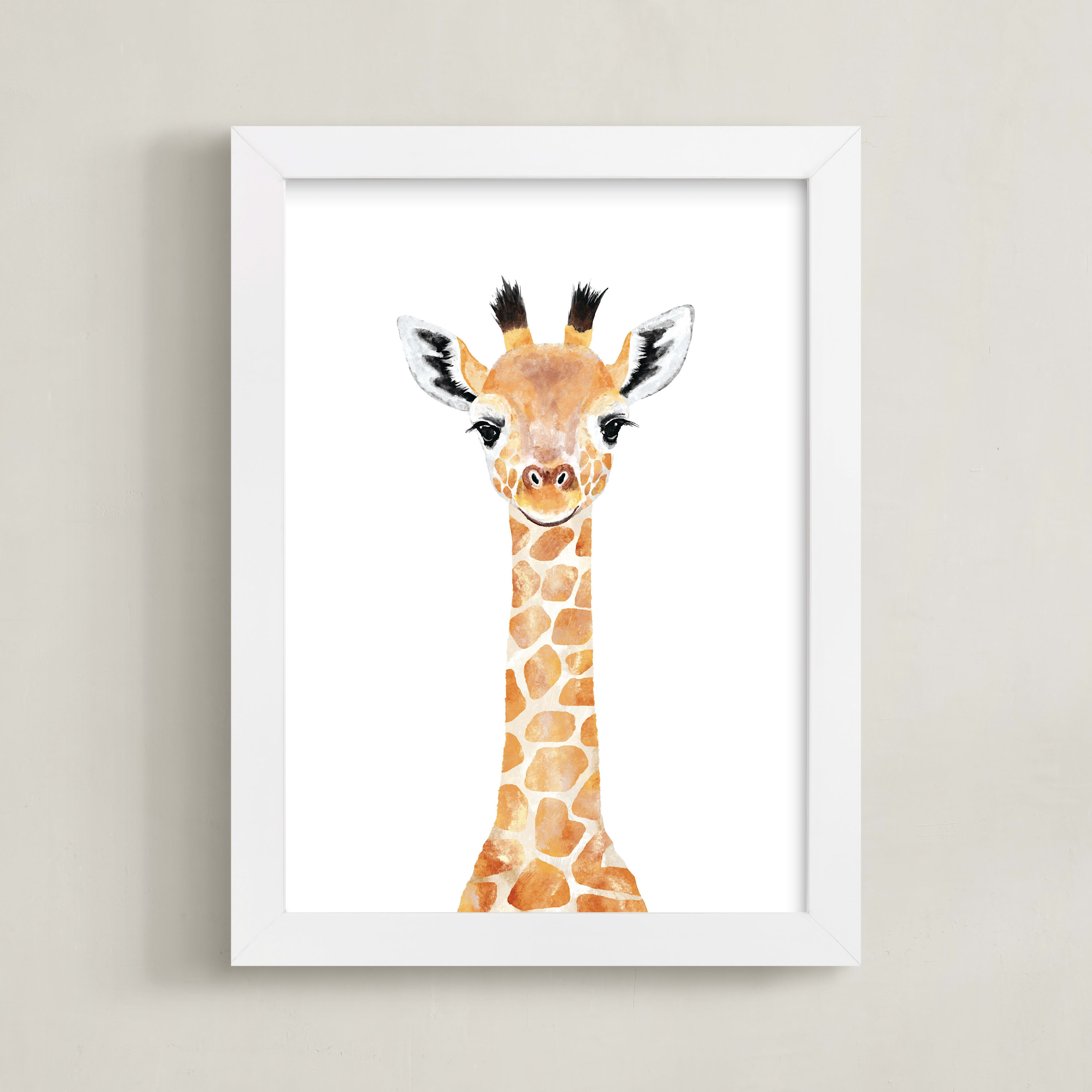 "Baby Giraffe 2" - Kids Open Edition Non-custom Art Print by Cass Loh. | Minted