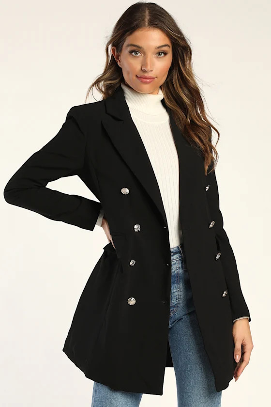 Captain's Blog Black Double-Breasted Coat | Lulus (US)