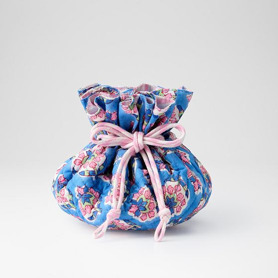 Block Print Ruffle Jewelry Pouch​ | Mark and Graham