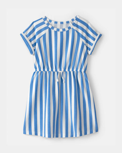 Girls Striped French Terry Dress - Blue/Ivory | Carter's Inc