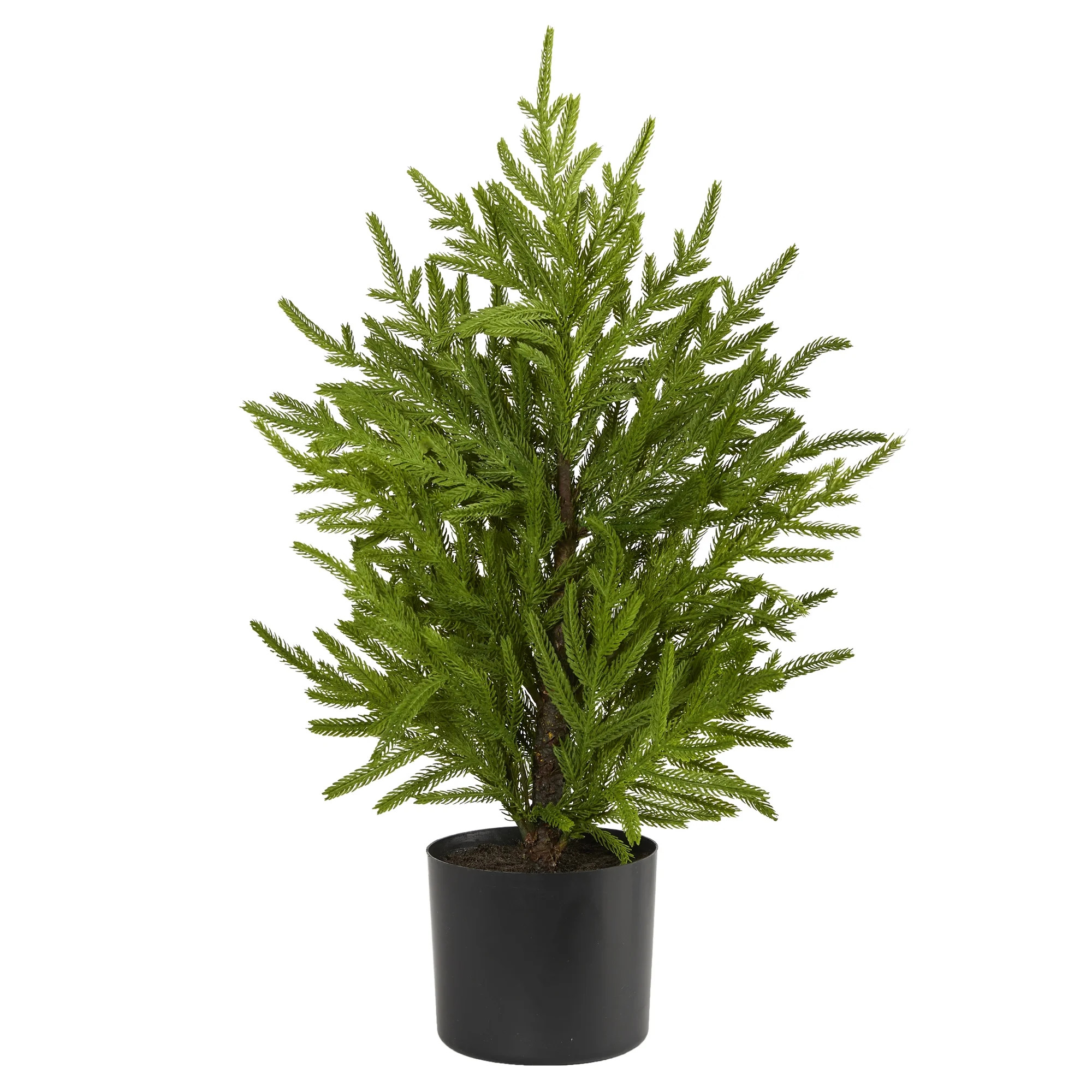 Nearly Natural 2' Norfolk Island Christmas Pine Artificial Tree in Decorative Planter - Walmart.c... | Walmart (US)