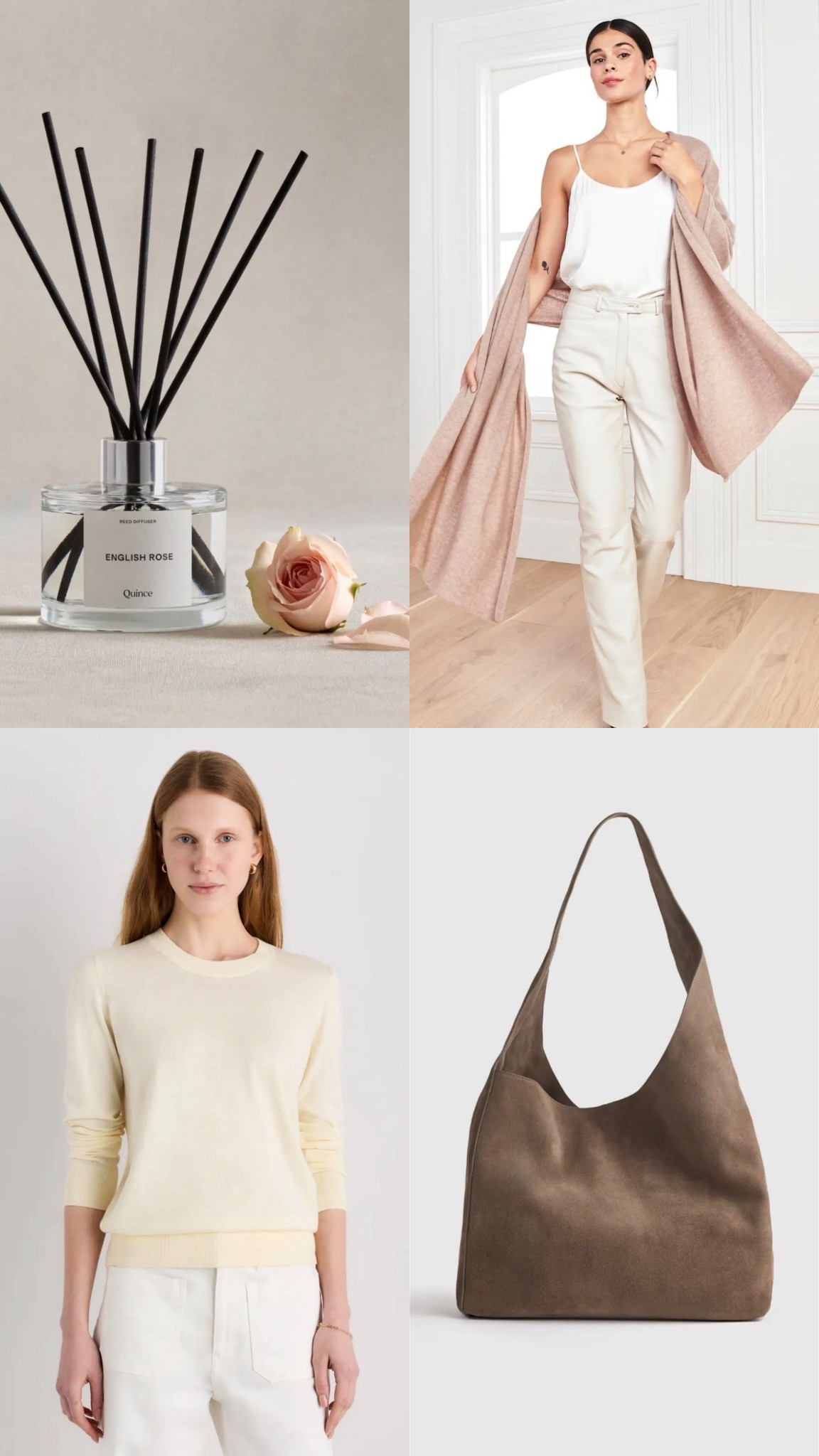 Spring home + wardrobe refresh, all in one ✨
From the softest linen sheets and the dreamiest diffuser + candle scents… to my most-worn thin cashmere sweater and those silk skirts you always ask about—these are my everyday luxe essentials, now on sale for 24 hours.

The perfect mix of elevated home + effortless fashion pieces you’ll wear (and use) on repeat.

You do have to download the Quince app to unlock the sale price (so worth it). #SpringStaples 

#LTKootd #LTKgrwm #LTKHome