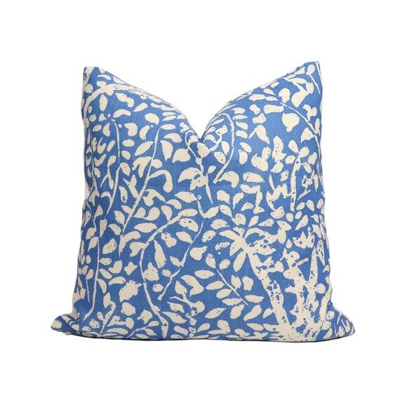 Quadrille Arbre De Matisse Reverse Pillow Cover in China Blue | Etsy | Etsy (US)