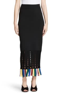 Garage Rainbow Fringe Maxi Skirt | Nordstrom