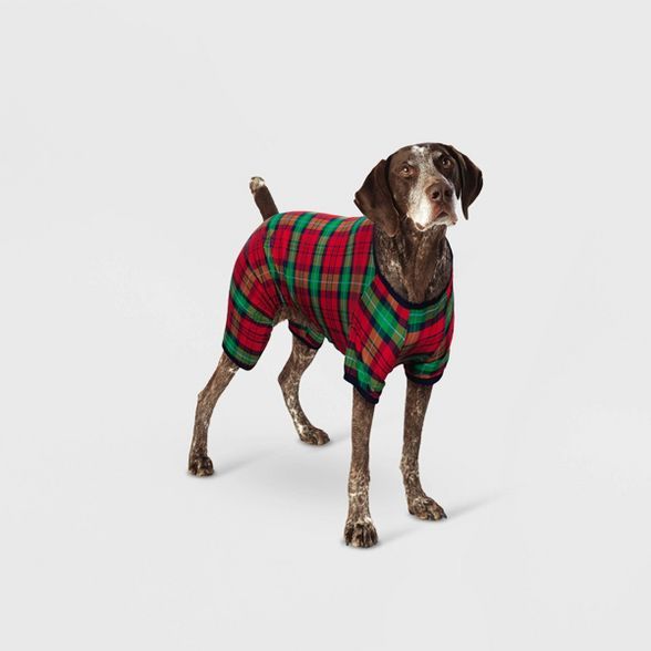 Holiday Plaid Flannel Dog and Cat Pajama with Sleeves - Wondershop™ Red | Target