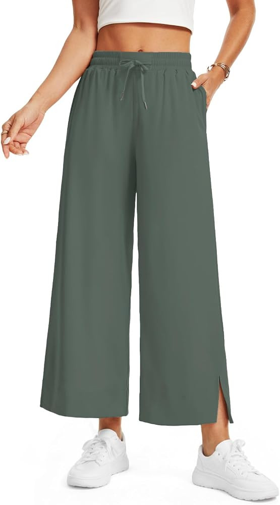 Feiersi Women's High Waisted Wide Leg Ankle Pants Lightweight Casual Dressy Trousers for Work Tra... | Amazon (US)