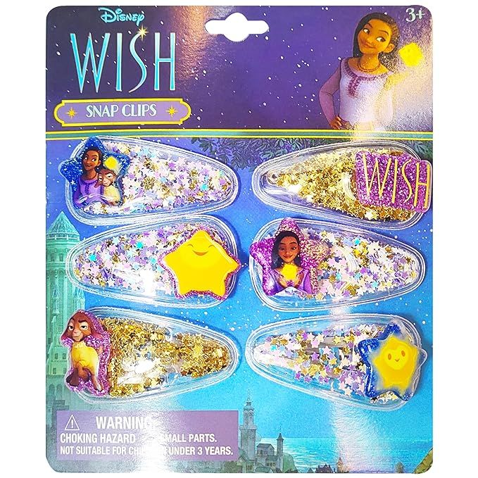 Disney Wish Hair Accessories For Girls 6pc Cute Hair Clips For Girls with Favorite Wish Character... | Amazon (US)