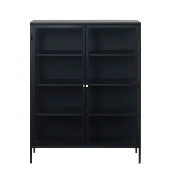 Rye Studio Cairyn Modern Glass and Metal Cabinet - Short | Bed Bath & Beyond