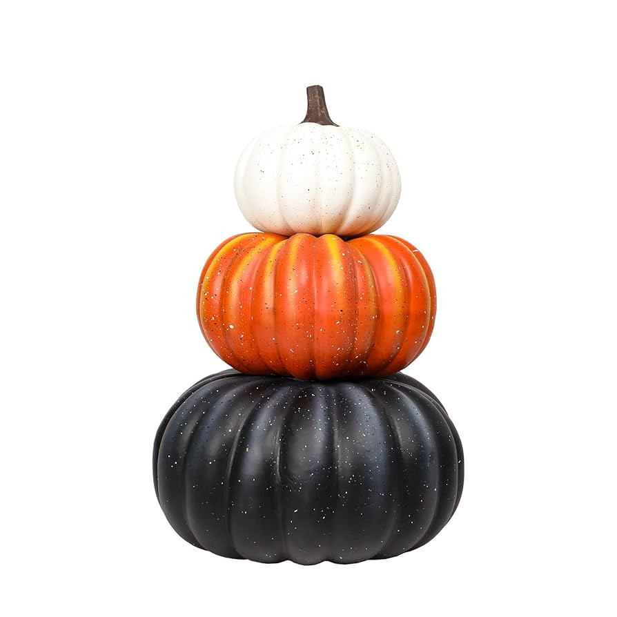 Large Fall Pumpkin Outdoor Decor Autumn Harvest Stacked Pumpkins 22.44’’ Artificial Pumpkin F... | Amazon (US)