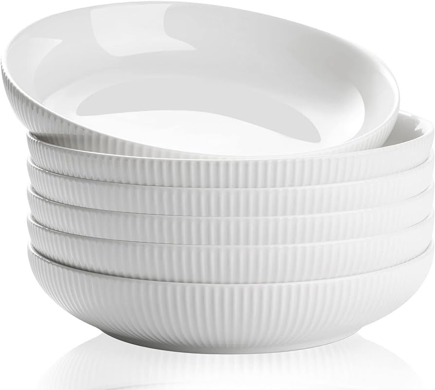 getstar Pasta Bowls, Large Salad Serving Bowls (8.5 inch 32 oz), Pasta Bowls Set of 6, Microwave ... | Amazon (US)