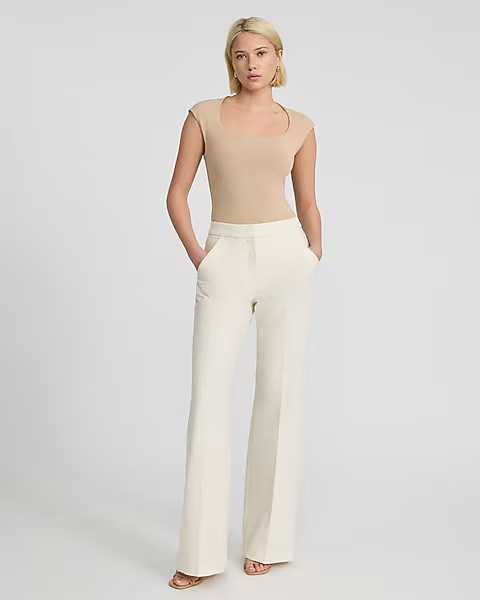 Body Contour High Compression Scoop Neck Cap Sleeve Bodysuit | Express