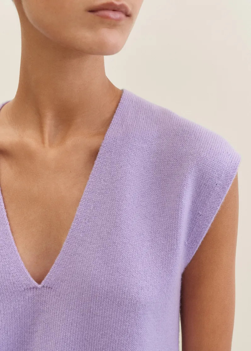 Cashmere V-Neck Cropped Vest | ME+EM US