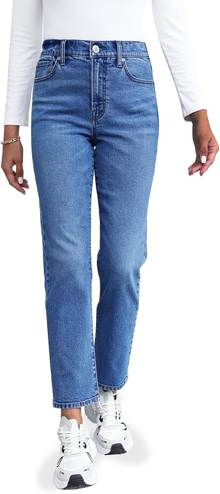 OFLUCK Women Ripped High Waisted Jeans Frayed Raw Hem Regular Fit Boyfriend Distressed Denim Pant... | Amazon (US)