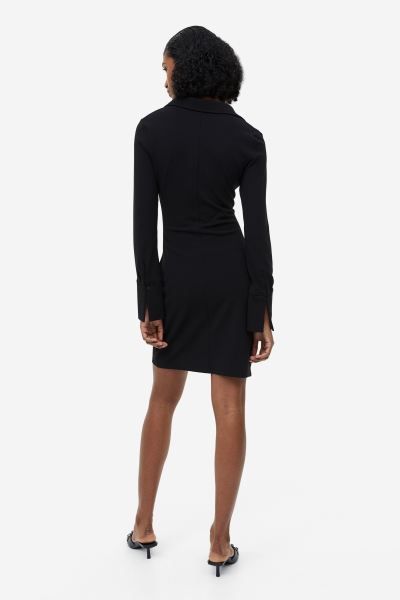 Draped Shirt Dress - Black - Ladies | H&M US | H&M (US + CA)