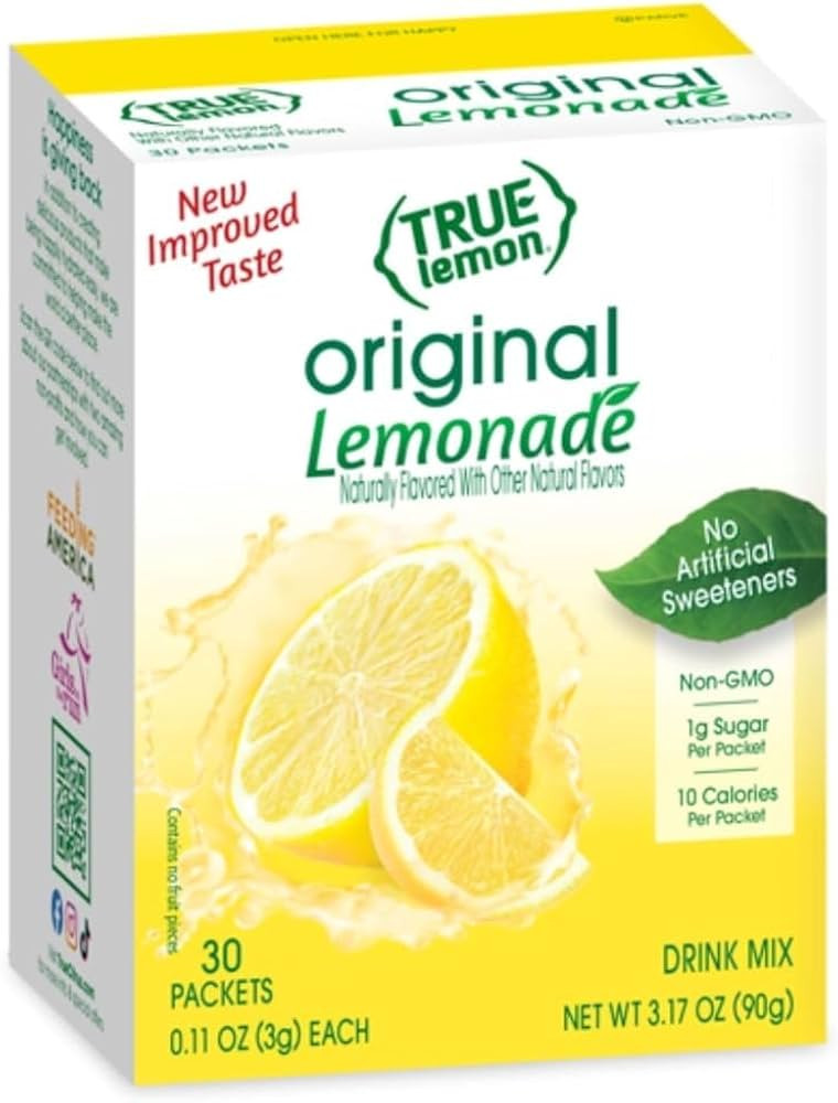 True Lemon Original Lemonade 30ct (Pack of 1) - Drink Mix - No Artificial Sweeteners, Low Calorie... | Amazon (US)