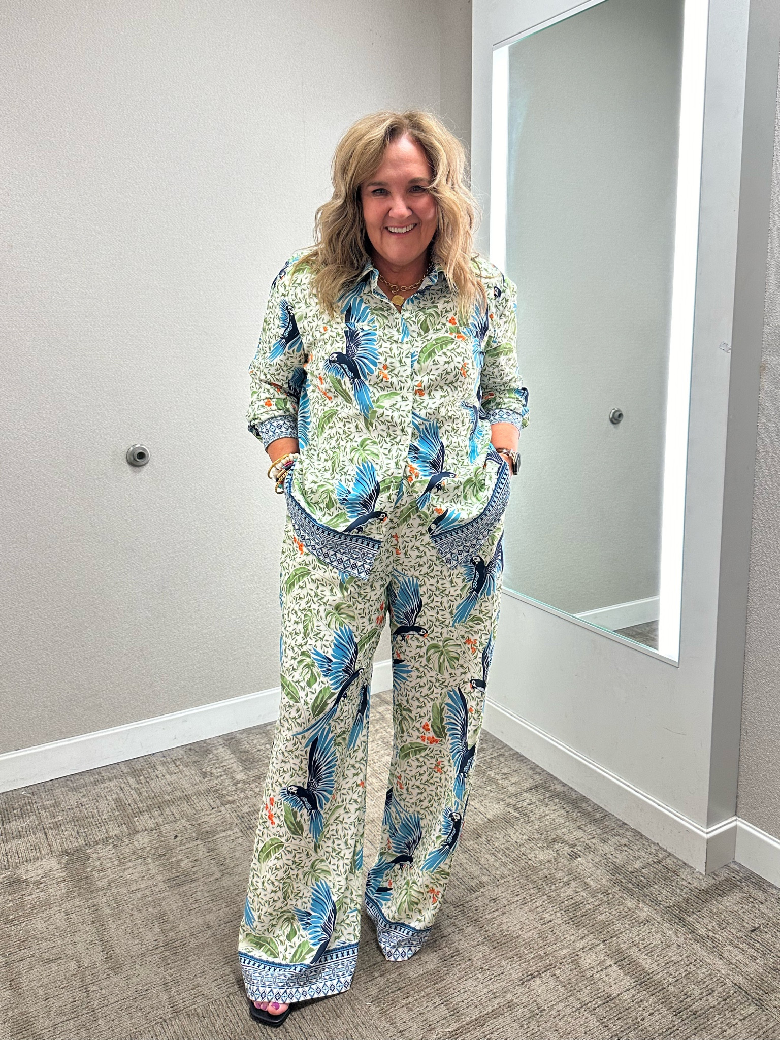 Two piece set is a pretty polyester (feels like silk) fabric and so cool for a cruise, date night, separates on vacation or at home. I’m wearing an XL in both pieces  

#LTKOver40 #LTKMidsize #LTKParties