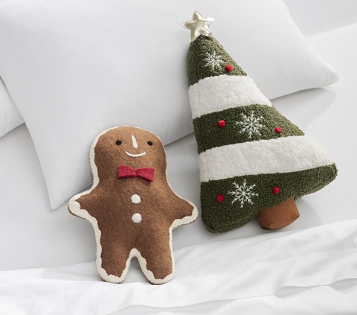 Georgie Gingerbread & Light-Up Christmas Tree Pillow Bundle | Pottery Barn Kids